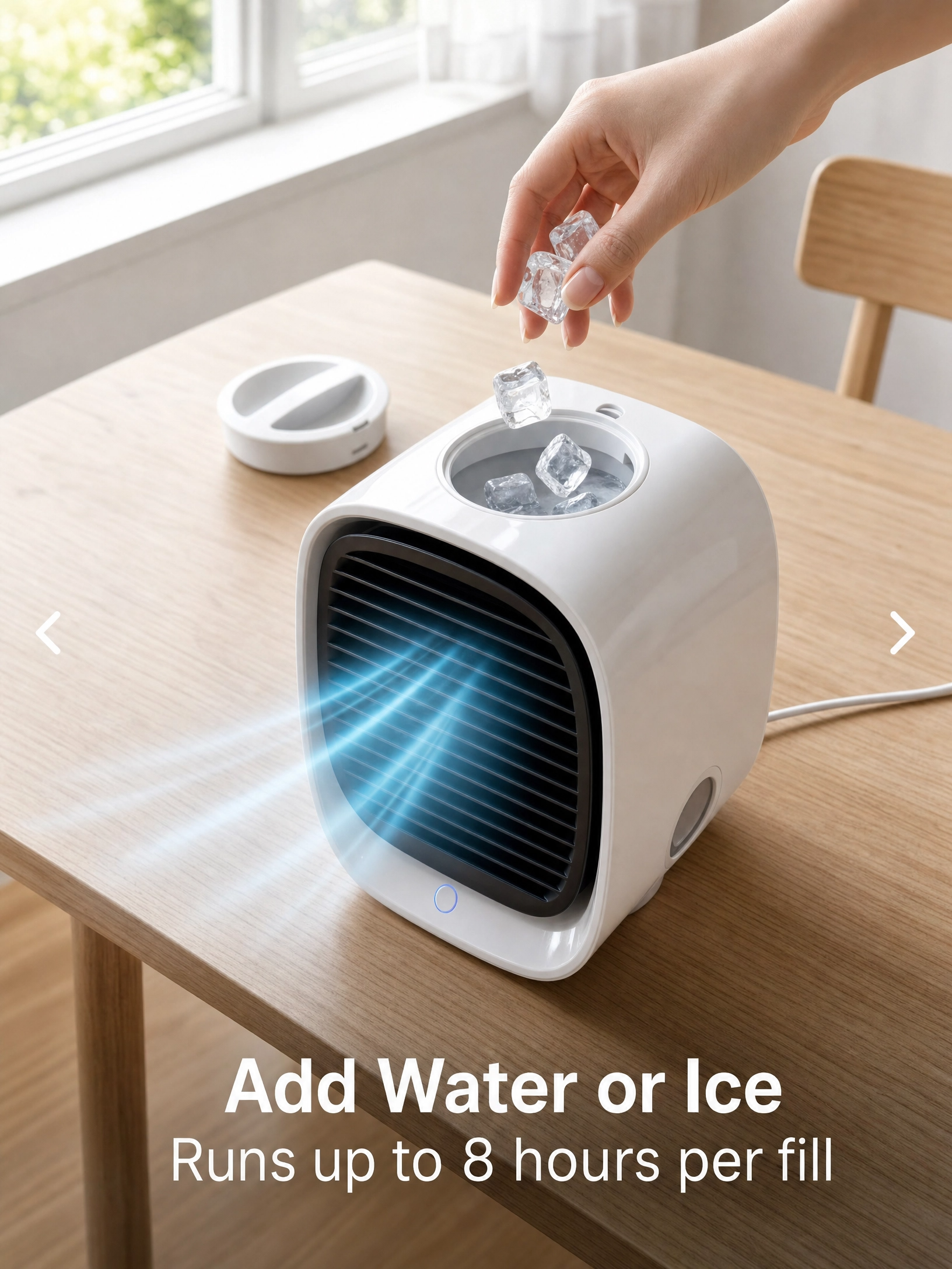 AiraBreeze Wasser und Eis hinzufügen